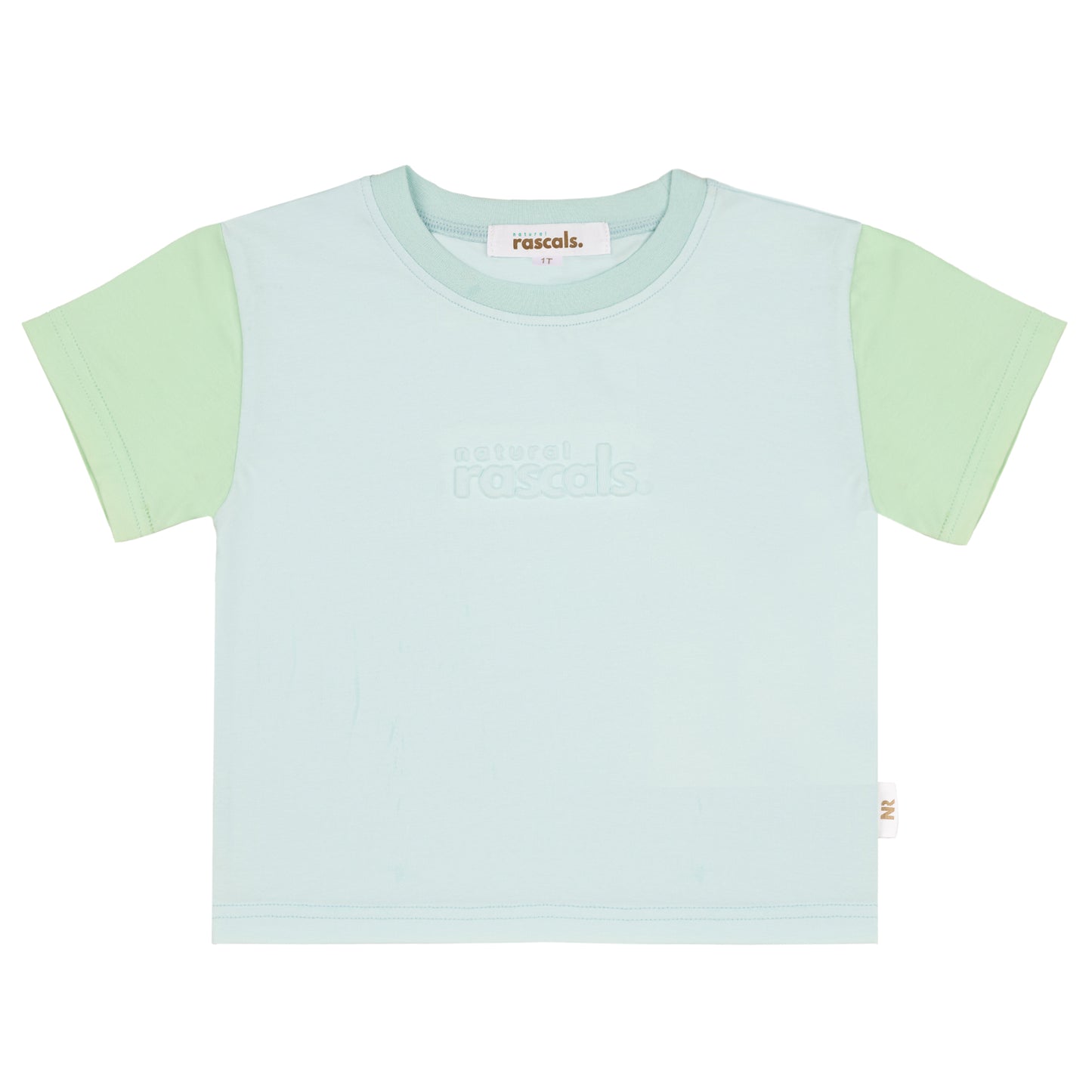 Spill-Resistant Baby & Toddler Tee | Airy Blue & Mint Green