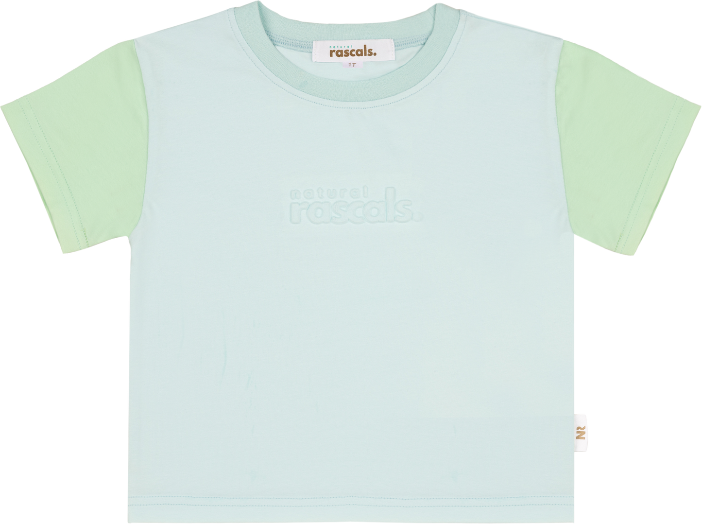 Spill-Resistant Baby & Toddler Tee | Airy Blue & Mint Green