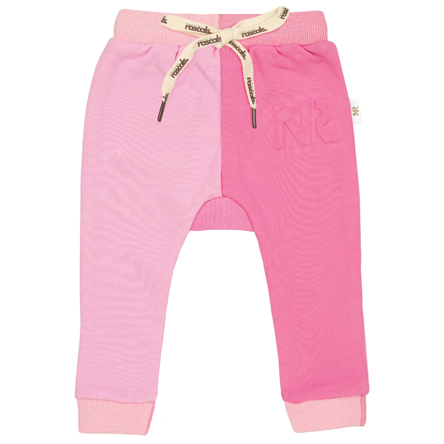 Spill-Resistant Baby & Toddler Sweat Jogger | Raspberry & Candy Pink Two-Tone