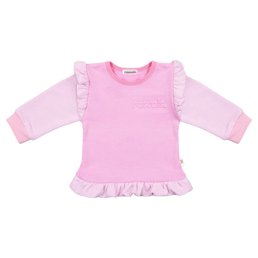 Spill-Resistant Baby & Toddler Sweat – Raspberry & Candy Pink Two-Tone | Made with Organic Cotton