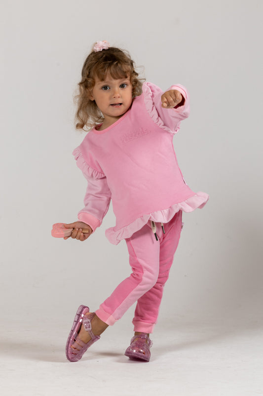 Spill-Resistant Baby & Toddler Sweat – Raspberry & Candy Pink Two-Tone | Made with Organic Cotton