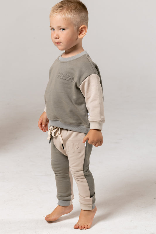 Spill-Resistant Baby & Toddler Matching Set – Rascal Earthy & Oat | Made with Organic Cotton