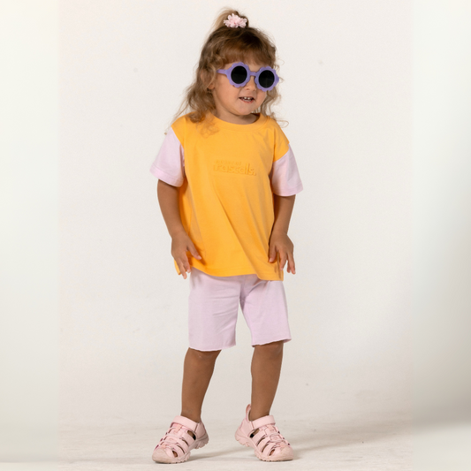 Spill-Resistant Baby & Toddler Bike Shorts – Soft Lilac | Made with Organic Cotton