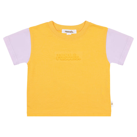 Spill-Resistant Baby & Toddler Tee – Apricot Orange & Soft Lilac | Made with Organic Cotton