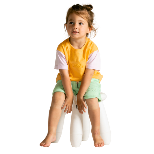 Spill-Resistant Baby & Toddler Tropical Sorbet Set (Tee + Shorts) 0-3Y | Apricot Orange, Lilac & Mint