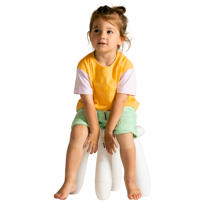 Spill-Resistant Baby & Toddler Tropical Sorbet Set (Tee + Shorts) 0-3Y | Apricot Orange, Lilac & Mint