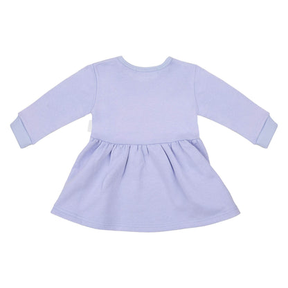 Back view of Spill-Resistant Dress in Periwinkle Lavender by Natural Rascals