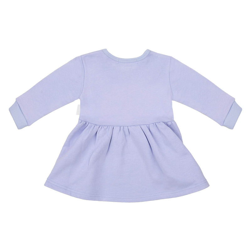 Back view of Spill-Resistant Dress in Periwinkle Lavender by Natural Rascals