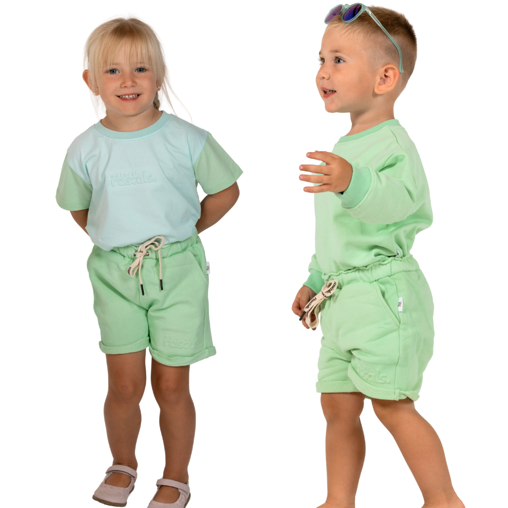 Spill-Resistant Baby & Toddler Shorts 0-3Y | Mint Green