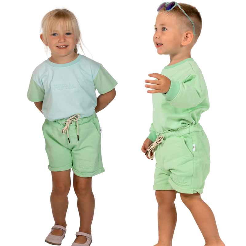 Spill-Resistant Baby & Toddler Shorts 0-3Y | Mint Green