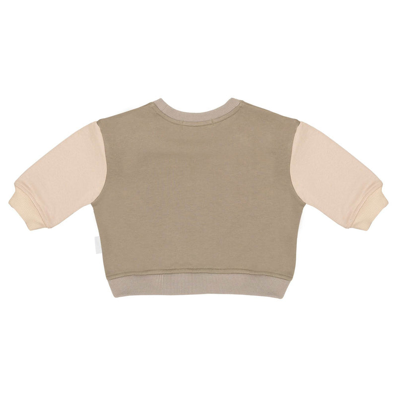 Back view of the Earthy & Oat Spill-Resistant Baby & Toddler Sweat by Natural Rascals