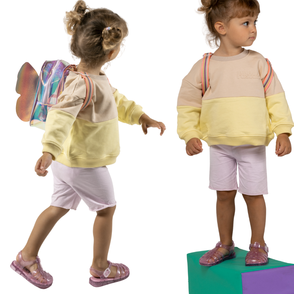 Spill-Resistant Baby & Toddler Meadow Dream Set (Sweat + Shorts) 0-3Y | Lemonade Yellow, Oat & Lilac